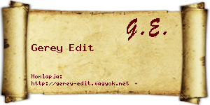 Gerey Edit névjegykártya